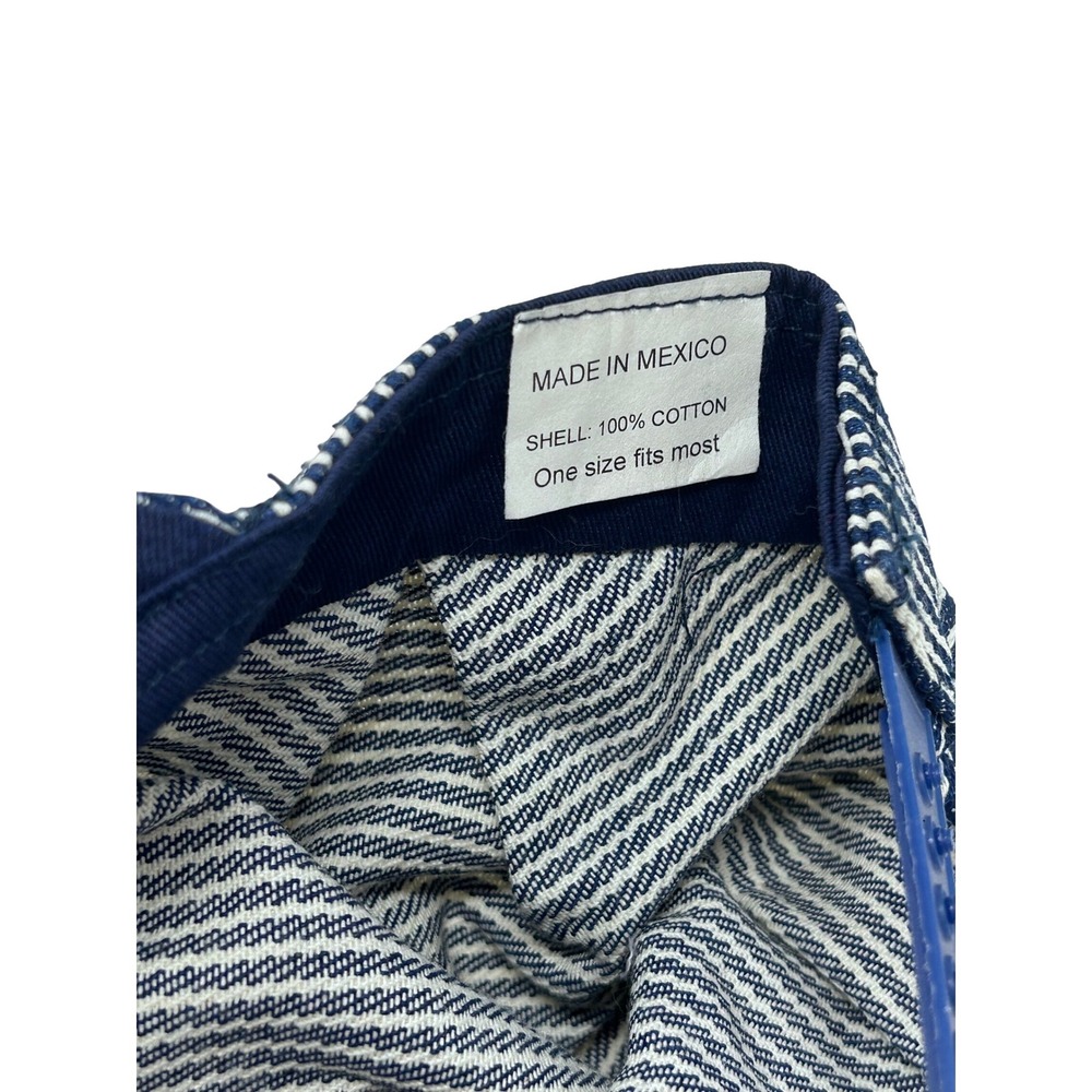 Key Imperial Hickory Stripe Engineer‎ Hat Navy White Cotton Snapback Work Cap - Picture 6 of 6
